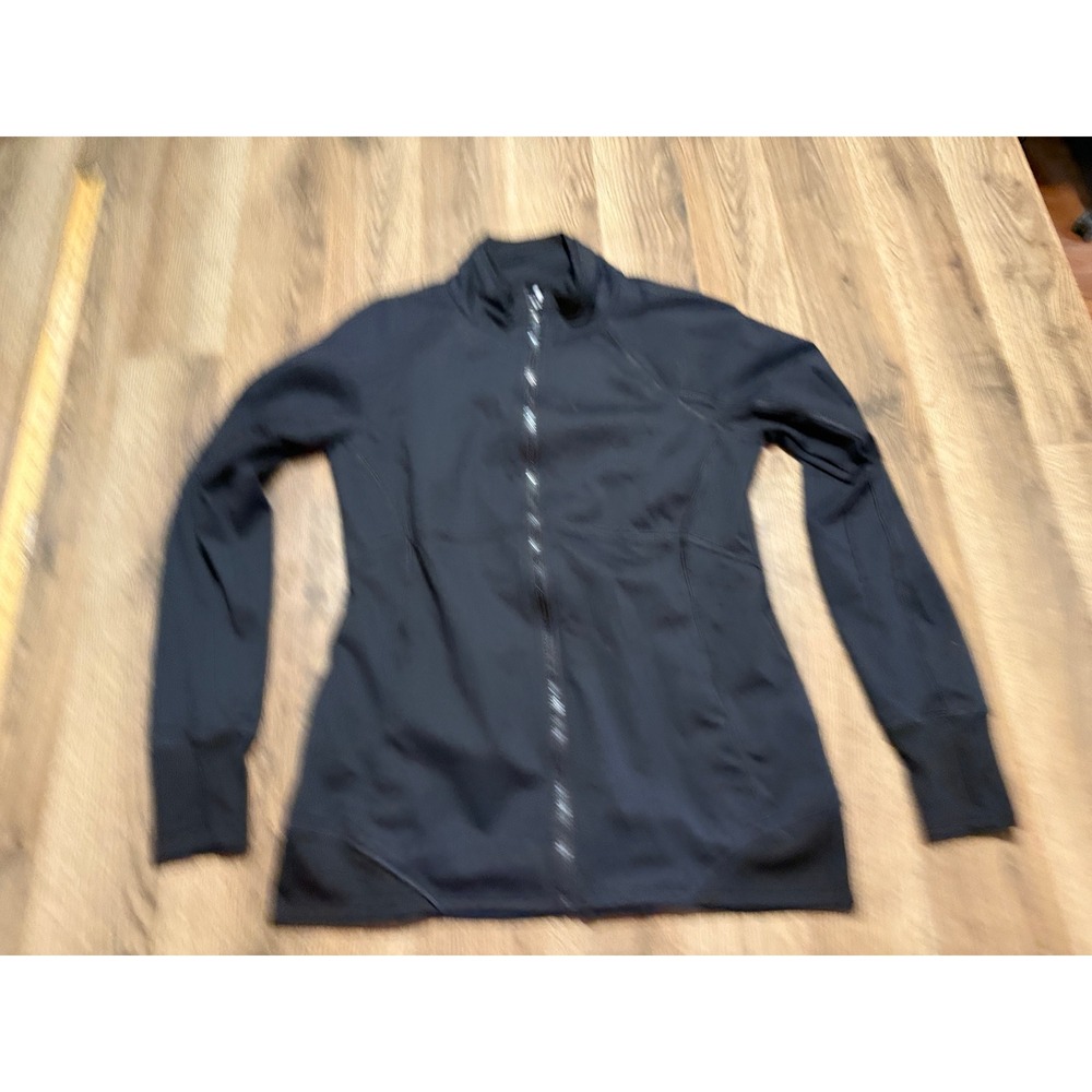 Apana Jacket Women Size S Black Activewear Yoga Running Thumbholes Full Zip
